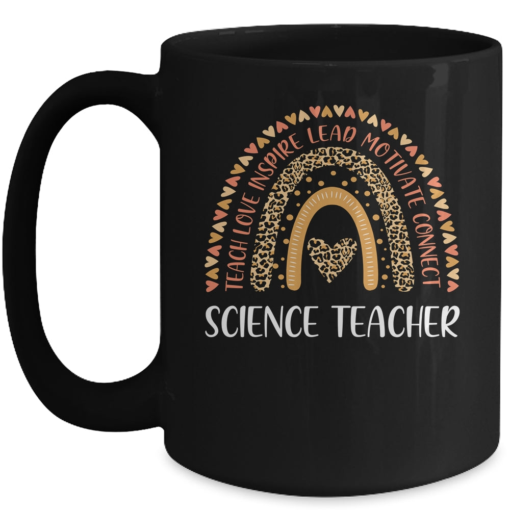 Science Teacher Leopard Rainbow Mug | siriusteestore