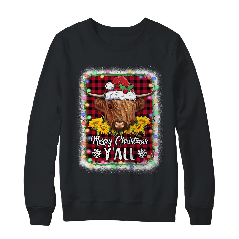 Scottish Hairy Cow Mom Heifer Merry Christmas Yall Xmas Shirt & Sweatshirt | siriusteestore
