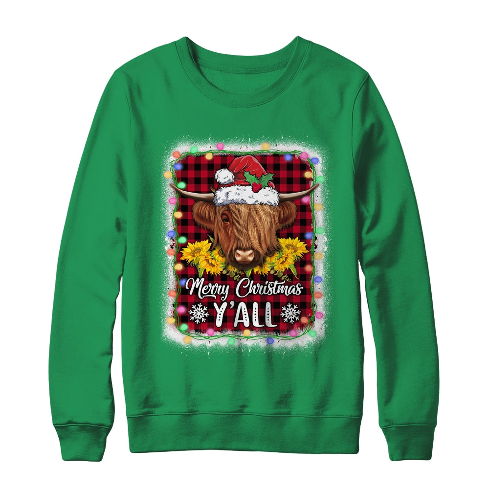 Scottish Hairy Cow Mom Heifer Merry Christmas Yall Xmas Shirt & Sweatshirt | siriusteestore
