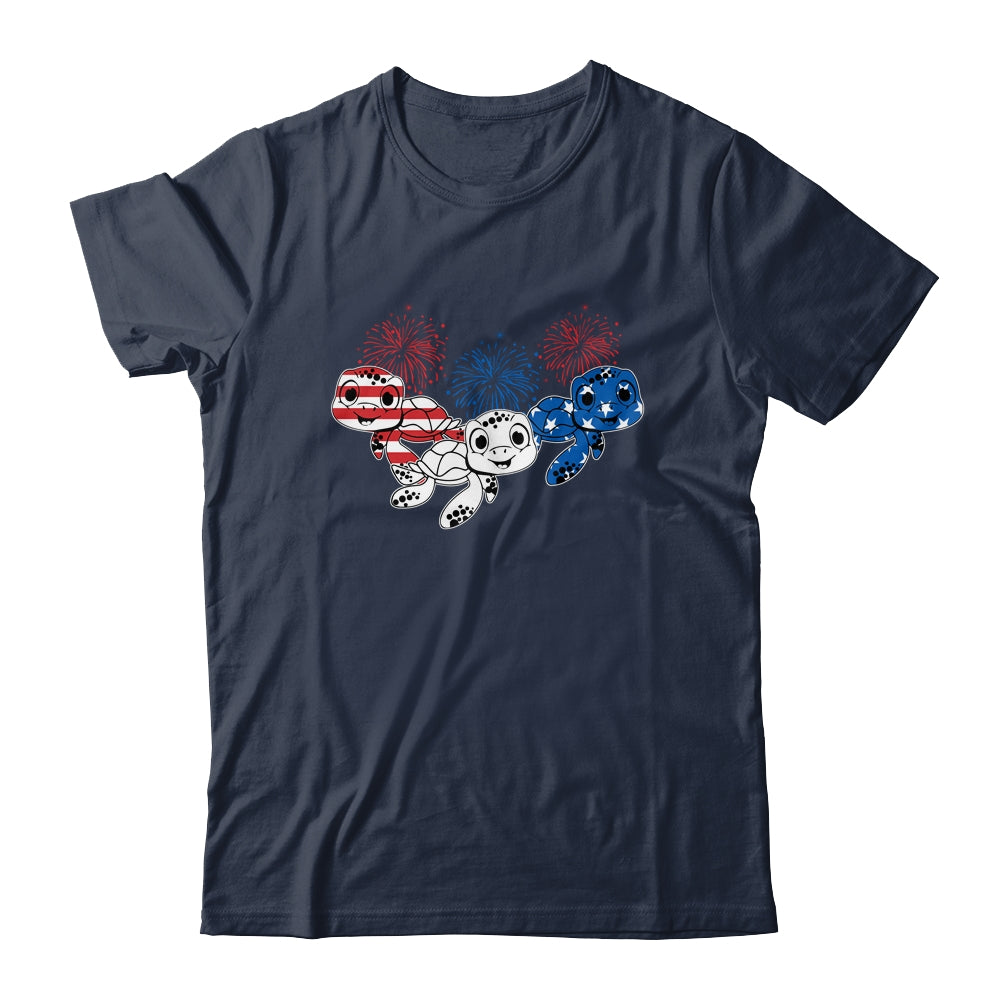 Sea Turtles 4th Of July American USA Flag Patriotic Shirt & Tank Top | siriusteestore
