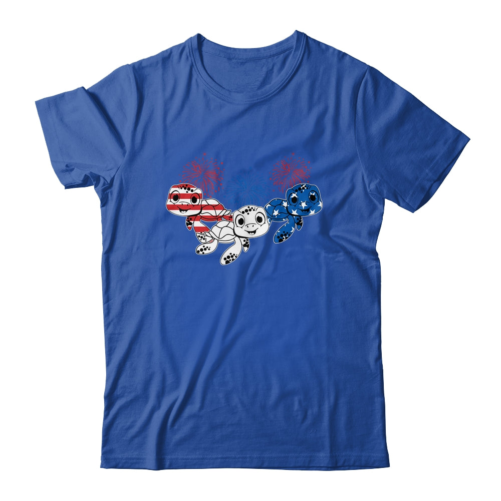 Sea Turtles 4th Of July American USA Flag Patriotic Shirt & Tank Top | siriusteestore