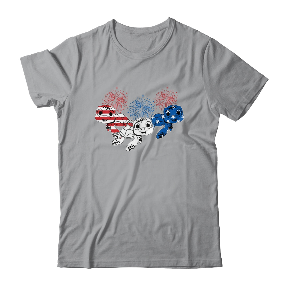 Sea Turtles 4th Of July American USA Flag Patriotic Shirt & Tank Top | siriusteestore