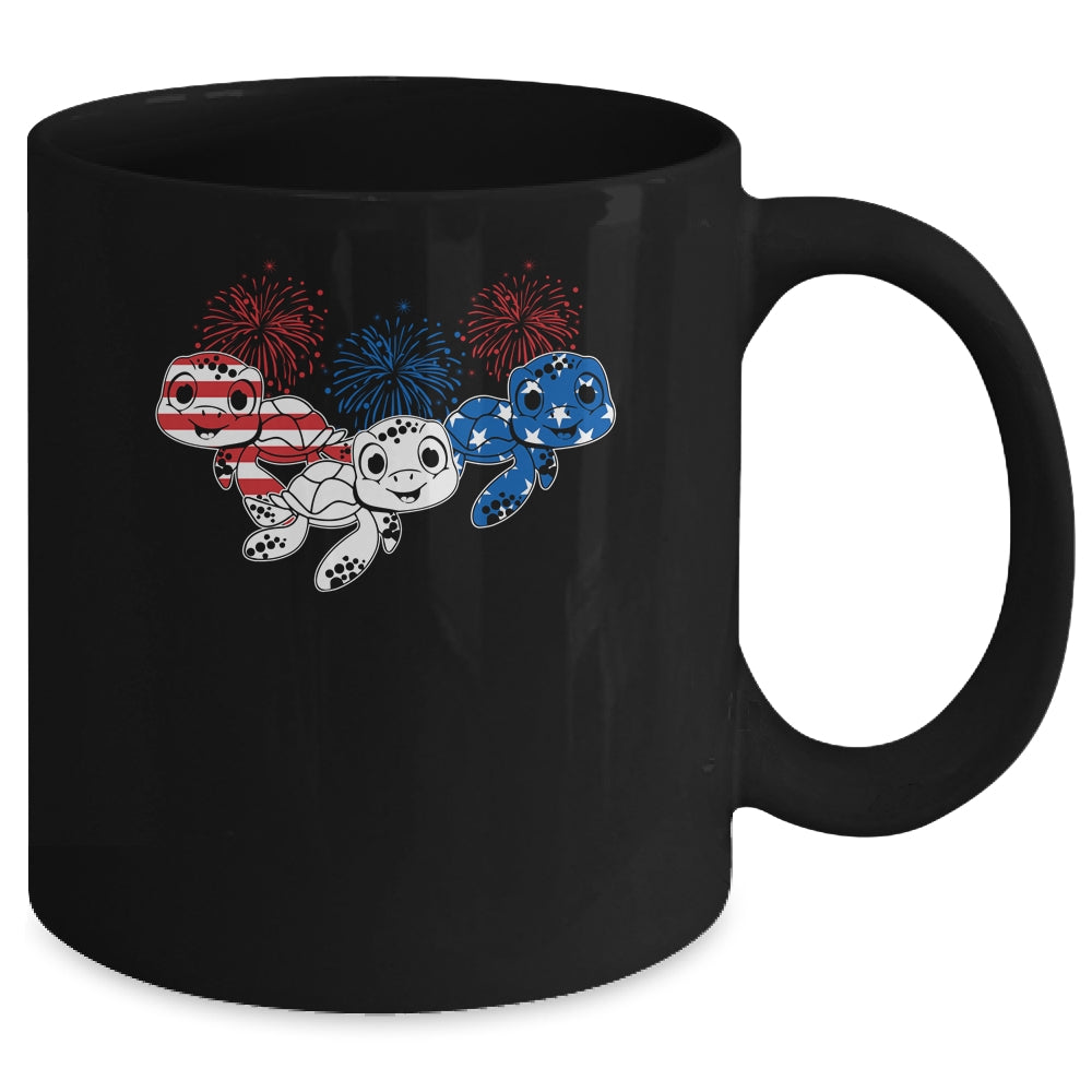 Sea Turtles 4th Of July American USA Flag Patriotic Mug | siriusteestore