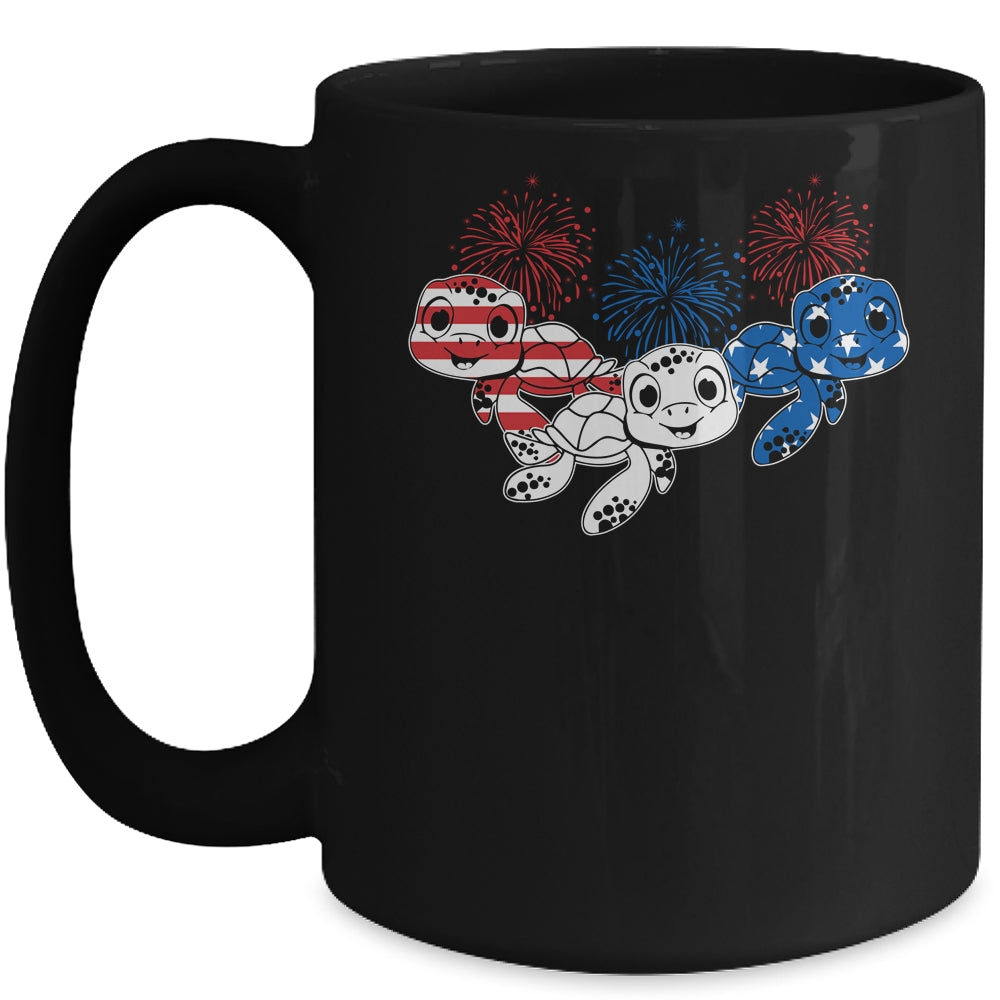 Sea Turtles 4th Of July American USA Flag Patriotic Mug | siriusteestore