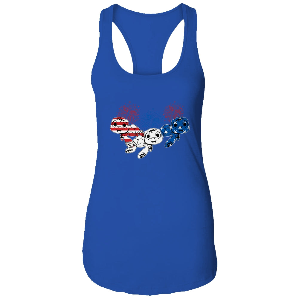 Sea Turtles 4th Of July American USA Flag Patriotic Shirt & Tank Top | siriusteestore