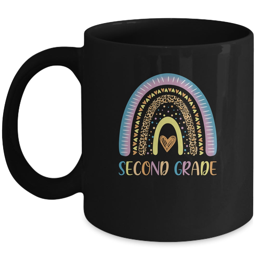 Second Grade Rainbow Leopard Girls Teacher Team 2nd Grade Mug | siriusteestore
