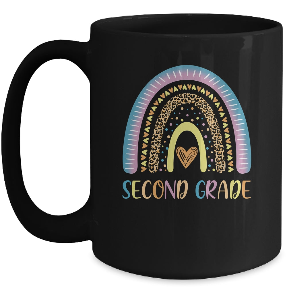 Second Grade Rainbow Leopard Girls Teacher Team 2nd Grade Mug | siriusteestore