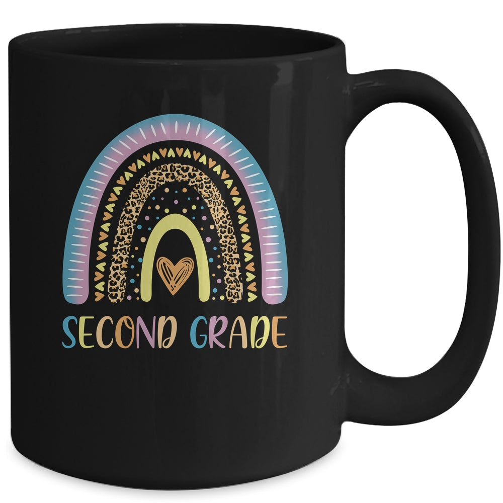 Second Grade Rainbow Leopard Girls Teacher Team 2nd Grade Mug | siriusteestore