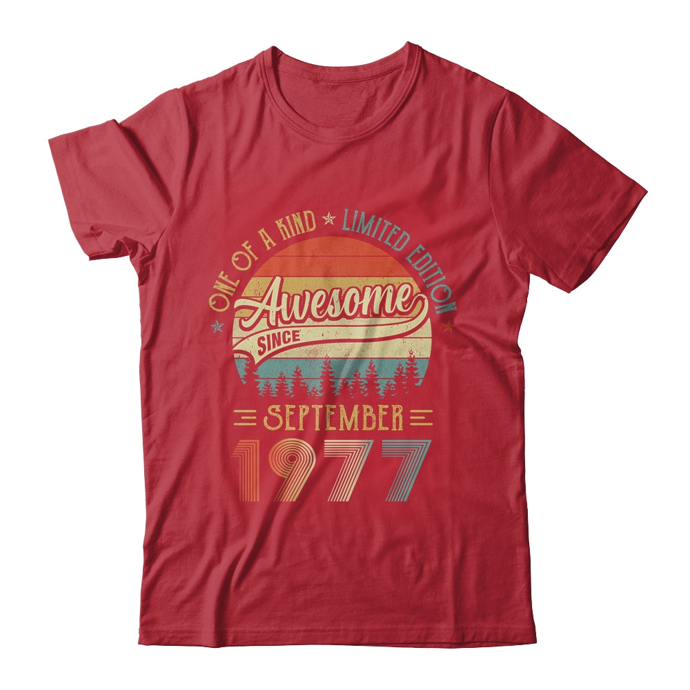 September 1977 Vintage 45 Years Old Retro 45th Birthday Shirt & Hoodie | siriusteestore