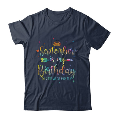 September Is My Birthday Yes The Whole Month Tie Dye Leopard Shirt & Tank Top | siriusteestore