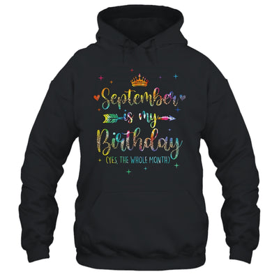 September Is My Birthday Yes The Whole Month Tie Dye Leopard Shirt & Tank Top | siriusteestore