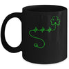 Shamrock Nurse Stethoscopes Heartbeat St Patrick Day Mug | siriusteestore