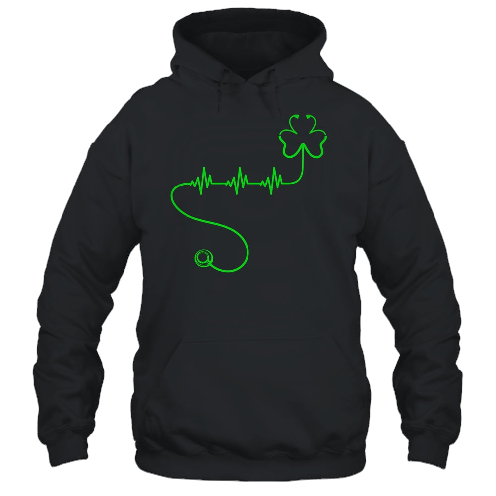 Shamrock Nurse Stethoscopes Heartbeat St Patrick Day Shirt & Hoodie | siriusteestore