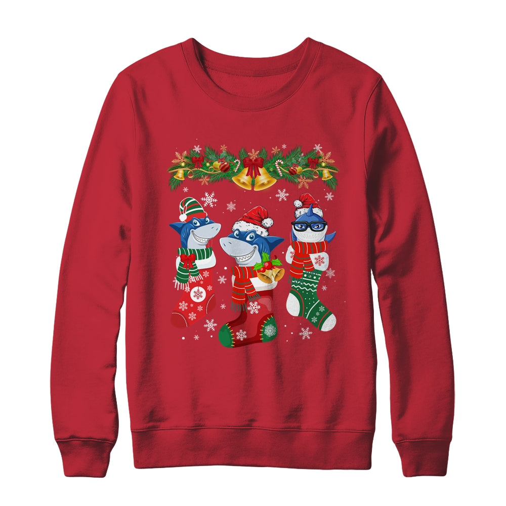 Shark Socks Christmas Funny Family Christmas Shirt & Sweatshirt | siriusteestore