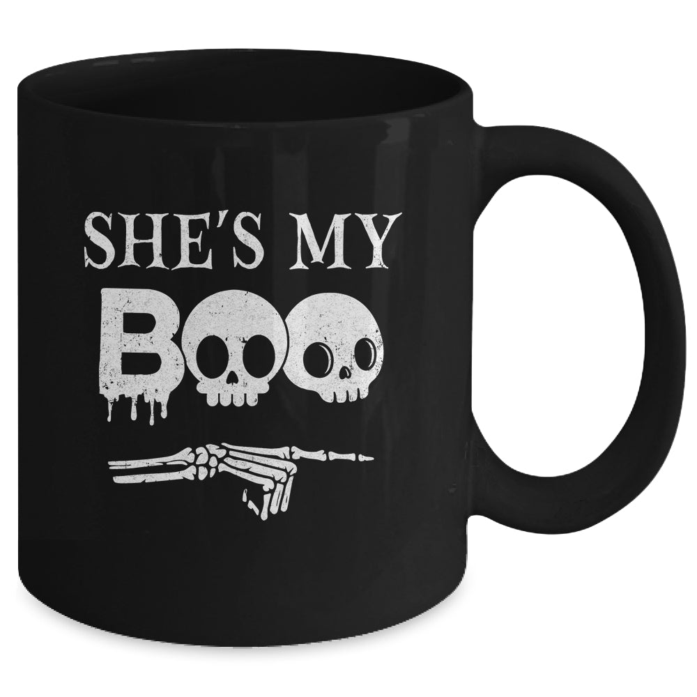 She's My Boo Skull Face Matching Halloween Couples Funny Mug | siriusteestore
