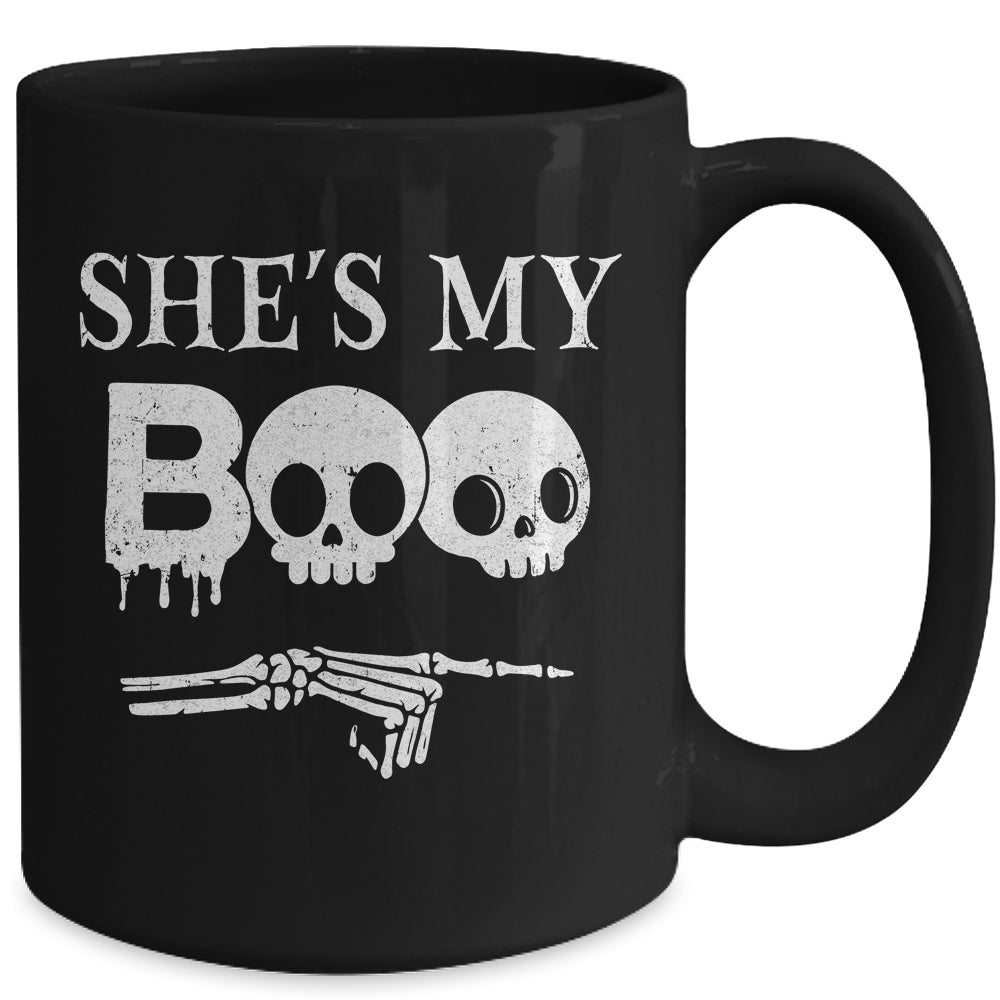 She's My Boo Skull Face Matching Halloween Couples Funny Mug | siriusteestore