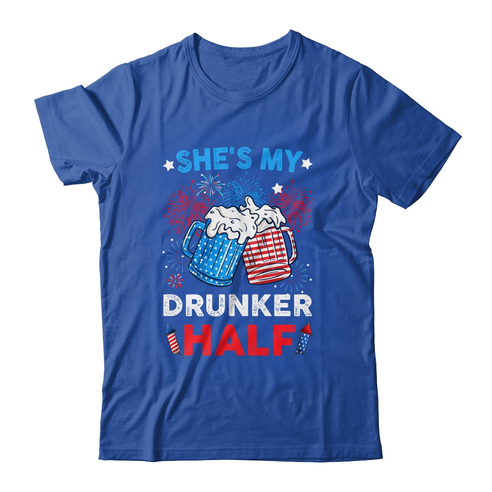 She's My Drunker Half Funny Beer Couple Matching 4th Of July Shirt & Hoodie | siriusteestore