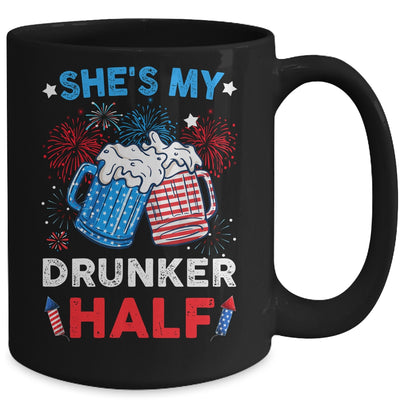 She's My Drunker Half Funny Beer Couple Matching 4th Of July Mug | siriusteestore