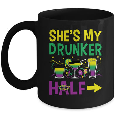 She's My Drunker Half Matching Couple Boyfriend Mardi Gras Mug | siriusteestore