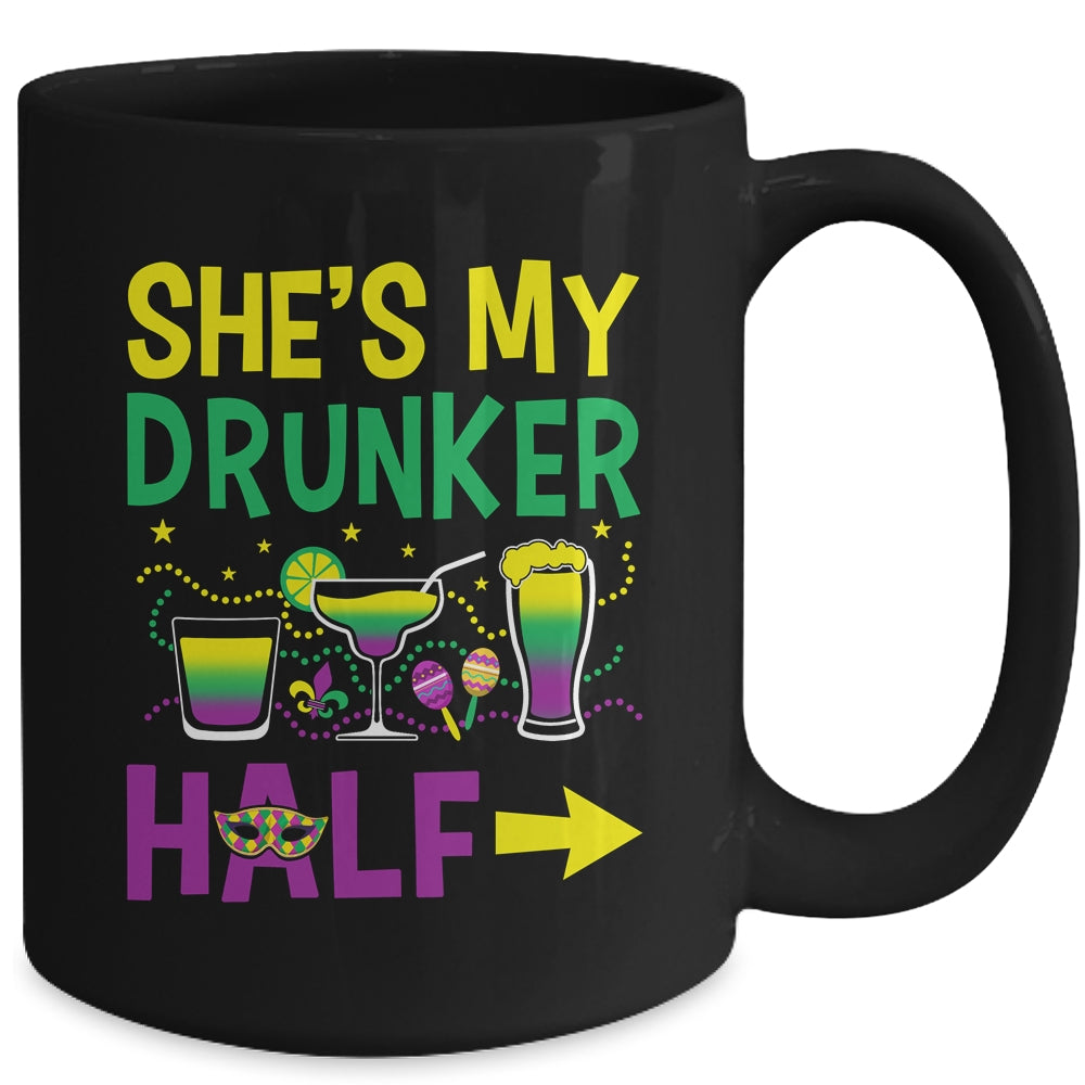 She's My Drunker Half Matching Couple Boyfriend Mardi Gras Mug | siriusteestore