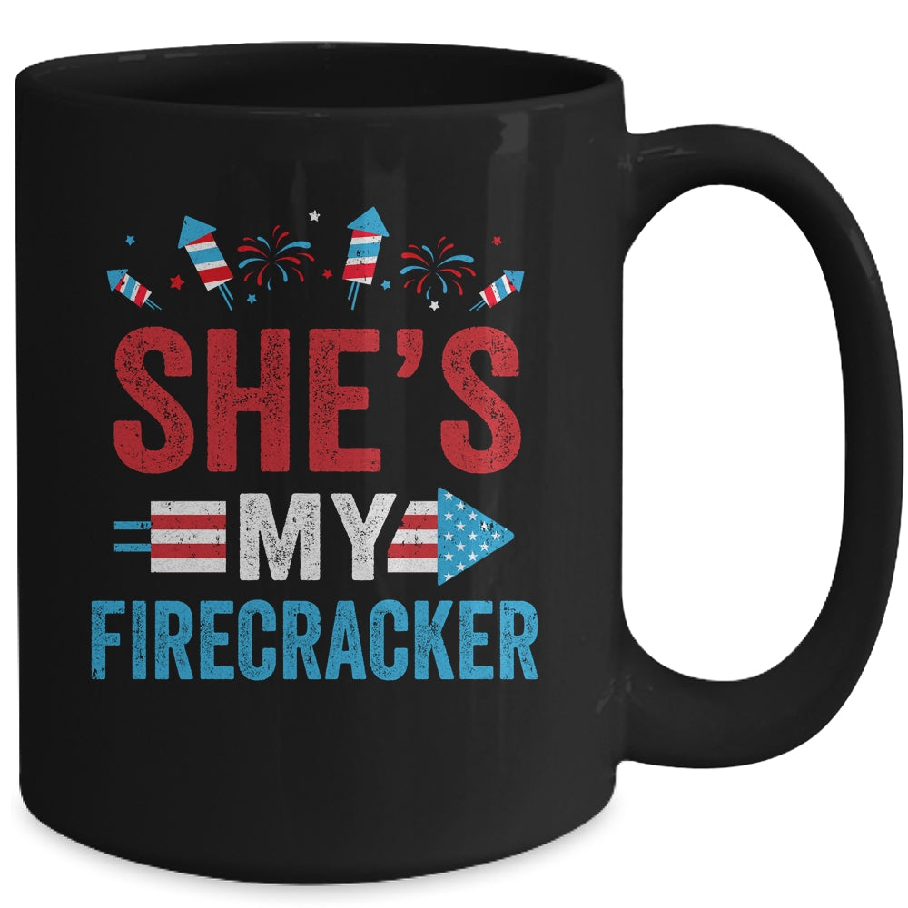 She's My Firecracker His And Hers 4th July Matching Couples Mug | siriusteestore