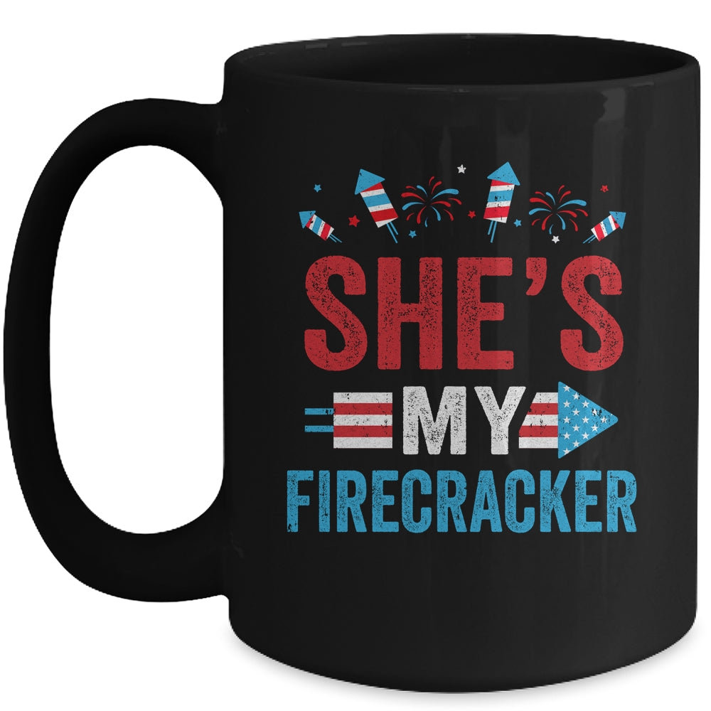 She's My Firecracker His And Hers 4th July Matching Couples Mug | siriusteestore