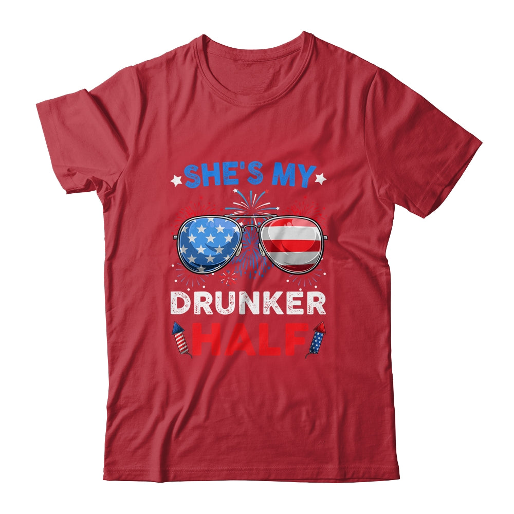 She's my Drunker Half 4th July Matching Couples Drinking Shirt & Hoodie | siriusteestore