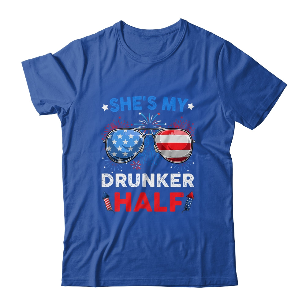 She's my Drunker Half 4th July Matching Couples Drinking Shirt & Hoodie | siriusteestore