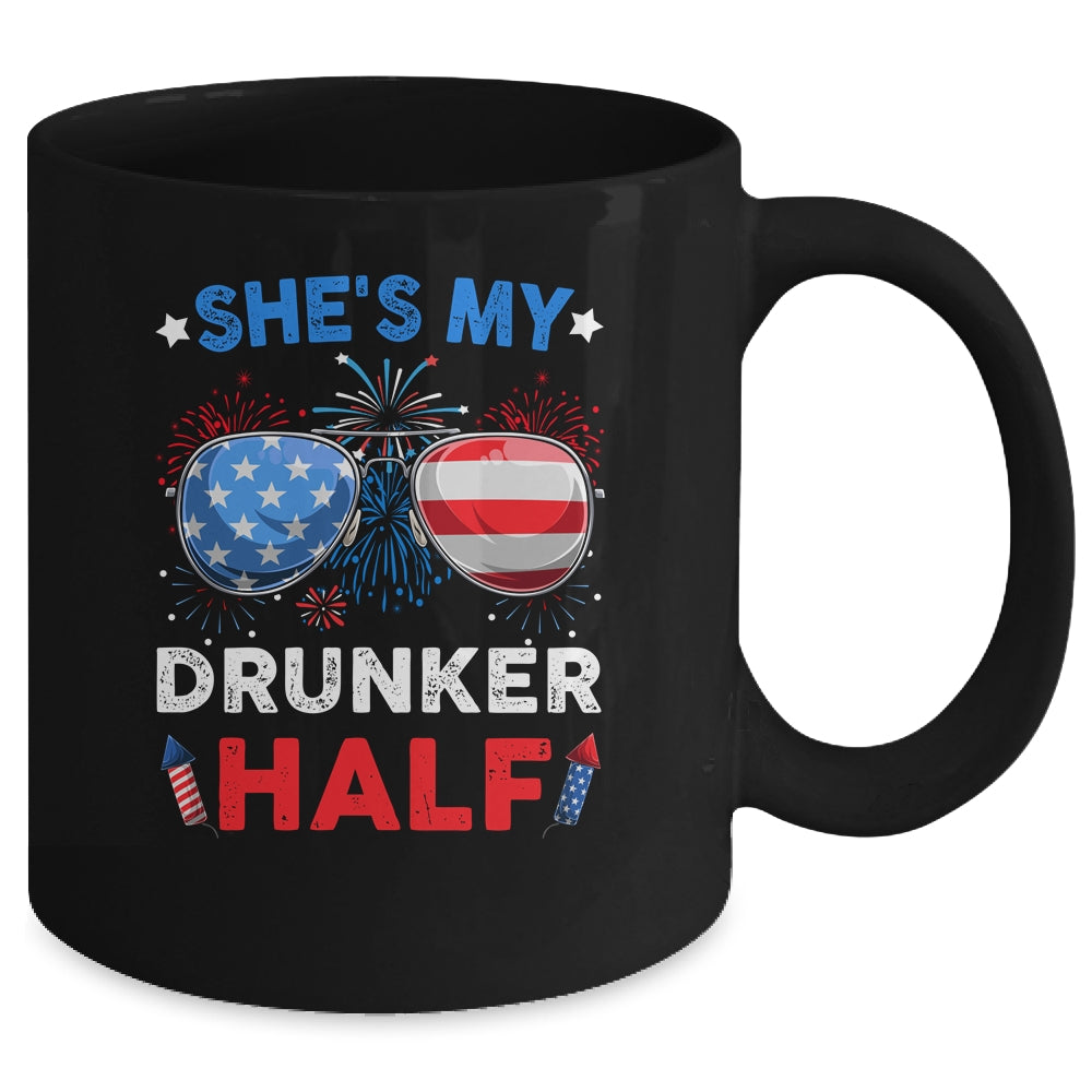 She's my Drunker Half 4th July Matching Couples Drinking Mug | siriusteestore