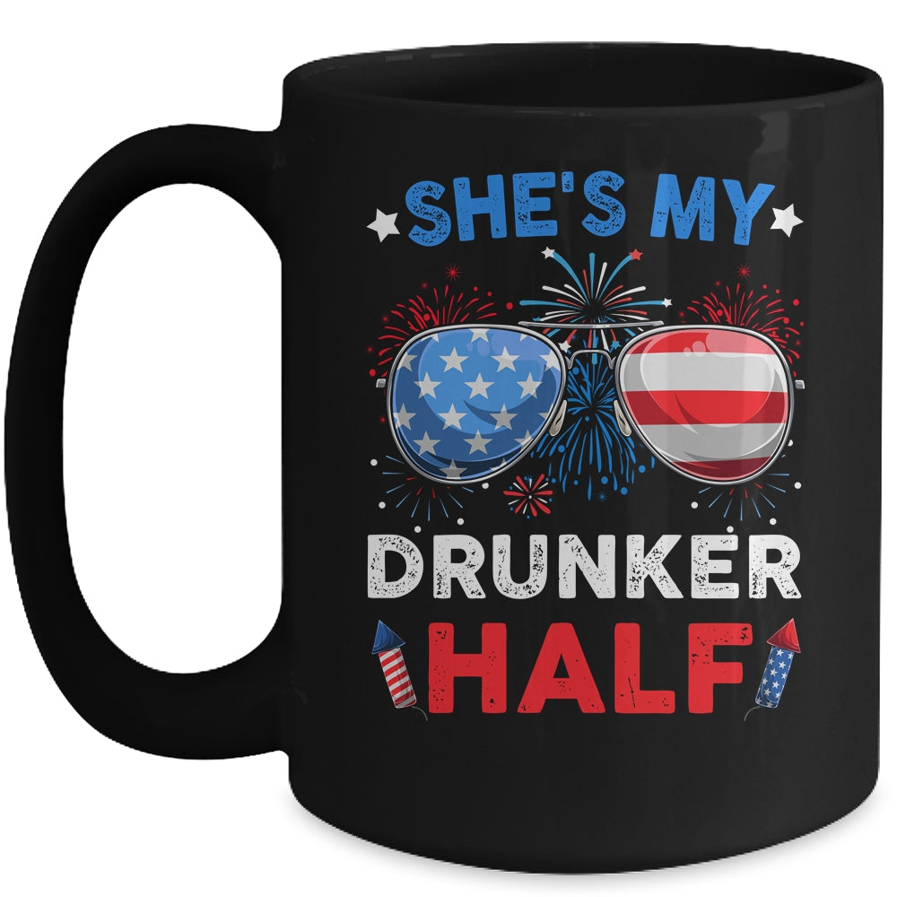 She's my Drunker Half 4th July Matching Couples Drinking Mug | siriusteestore