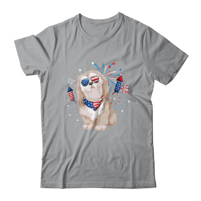 Shih Tzu Dog American USA Flag 4th of July Men women Lover Shirt & Tank Top | siriusteestore