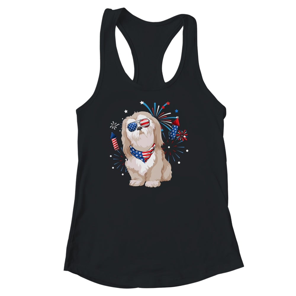 Shih Tzu Dog American USA Flag 4th of July Men women Lover Shirt & Tank Top | siriusteestore