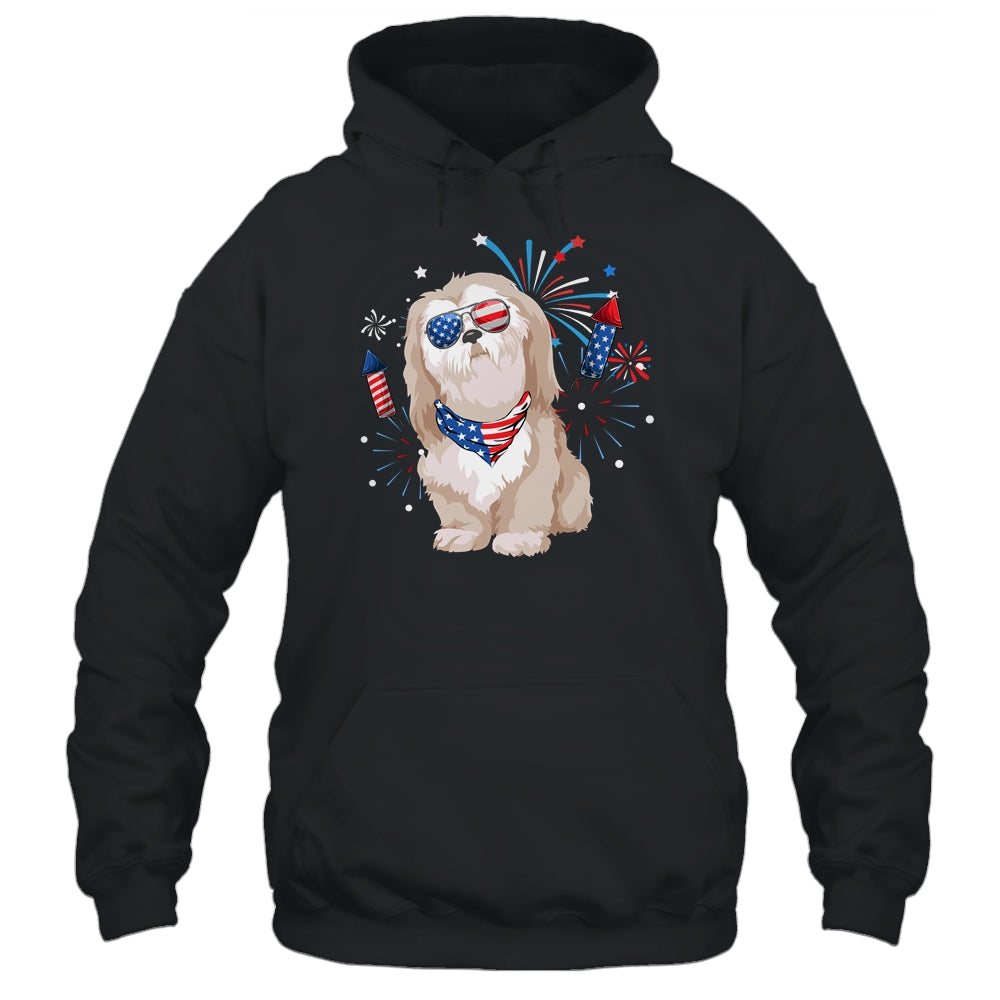 Shih Tzu Dog American USA Flag 4th of July Men women Lover Shirt & Tank Top | siriusteestore