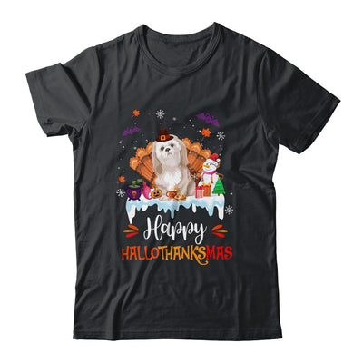 Shih Tzu HalloThanksMas Halloween Thanksgiving Christmas Shirt & Sweatshirt | siriusteestore