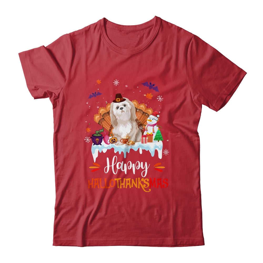 Shih Tzu HalloThanksMas Halloween Thanksgiving Christmas Shirt & Sweatshirt | siriusteestore