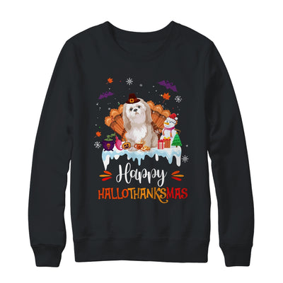 Shih Tzu HalloThanksMas Halloween Thanksgiving Christmas Shirt & Sweatshirt | siriusteestore