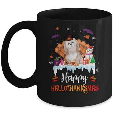 Shih Tzu HalloThanksMas Halloween Thanksgiving Christmas Mug | siriusteestore