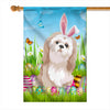 Shih Tzu Happy Easter Day Holiday Flag Funny Dog Dog Wear Bunny Ears Headband Cute for Home Decor | siriusteestore