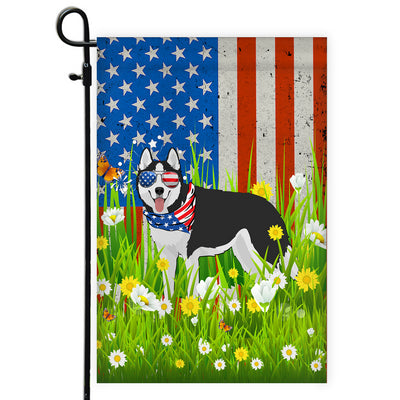 Siberian Husky American USA Flag 4th of July Dog Lover On Independence Day | siriusteestore