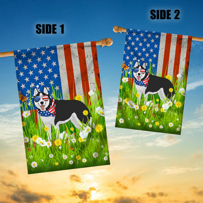 Siberian Husky American USA Flag 4th of July Dog Lover On Independence Day | siriusteestore