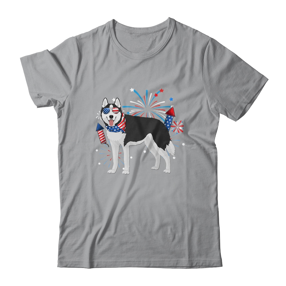 Siberian Husky Dog American USA Flag 4th of July women Lover Shirt & Tank Top | siriusteestore