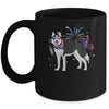 Siberian Husky Dog American USA Flag 4th of July women Lover Mug | siriusteestore