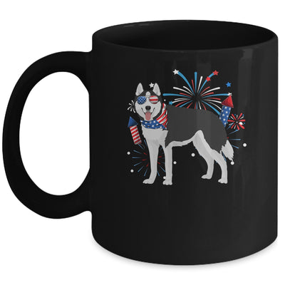 Siberian Husky Dog American USA Flag 4th of July women Lover Mug | siriusteestore