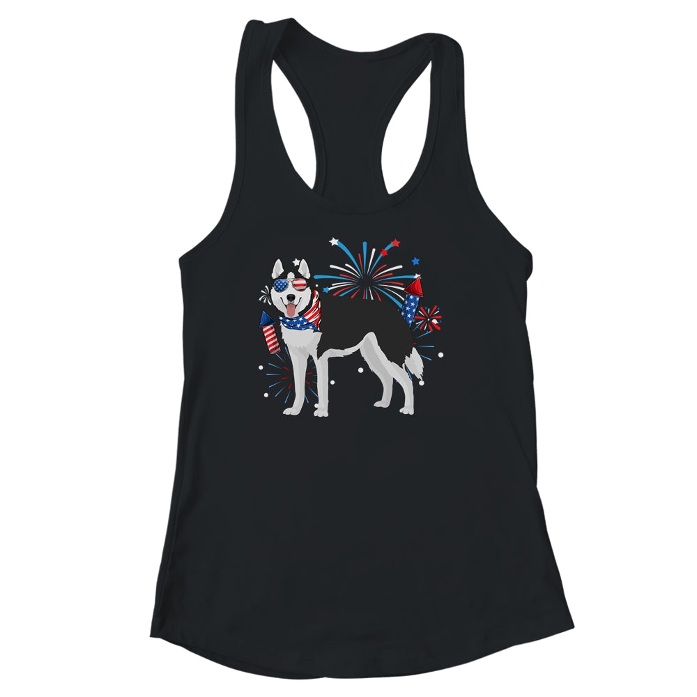 Siberian Husky Dog American USA Flag 4th of July women Lover Shirt & Tank Top | siriusteestore
