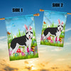 Siberian Husky Happy Easter Day Holiday Flag Funny Dog Dog Wear Bunny Ears Headband Cute for Home Decor | siriusteestore