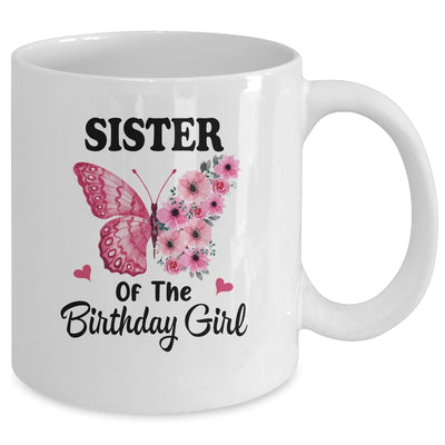 Sister 1st First Birthday Matching Family Butterfly Floral Mug | siriusteestore
