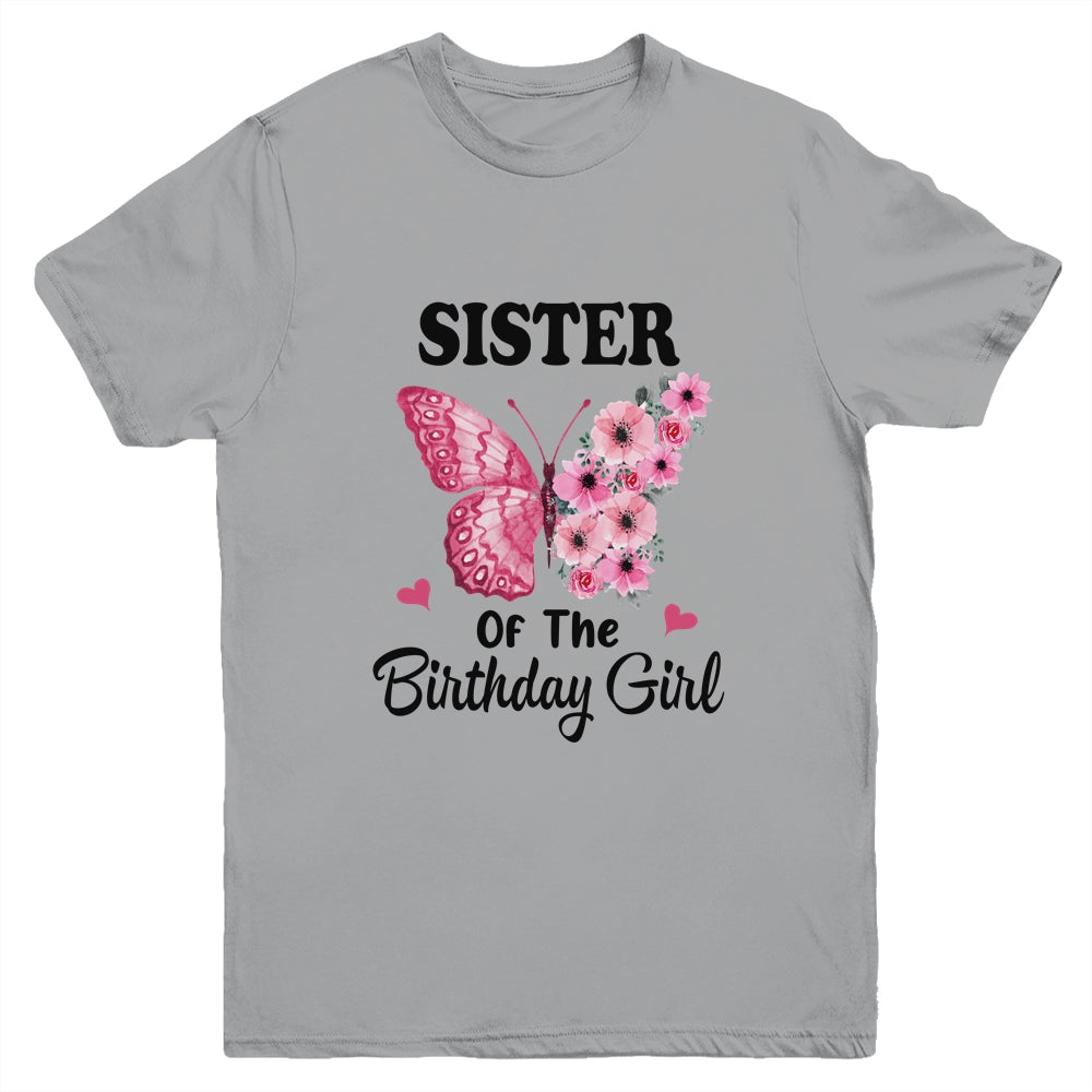 Sister 1st First Birthday Matching Family Butterfly Floral Youth Shirt | siriusteestore
