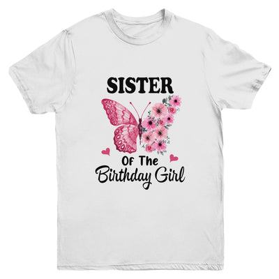 Sister 1st First Birthday Matching Family Butterfly Floral Youth Shirt | siriusteestore