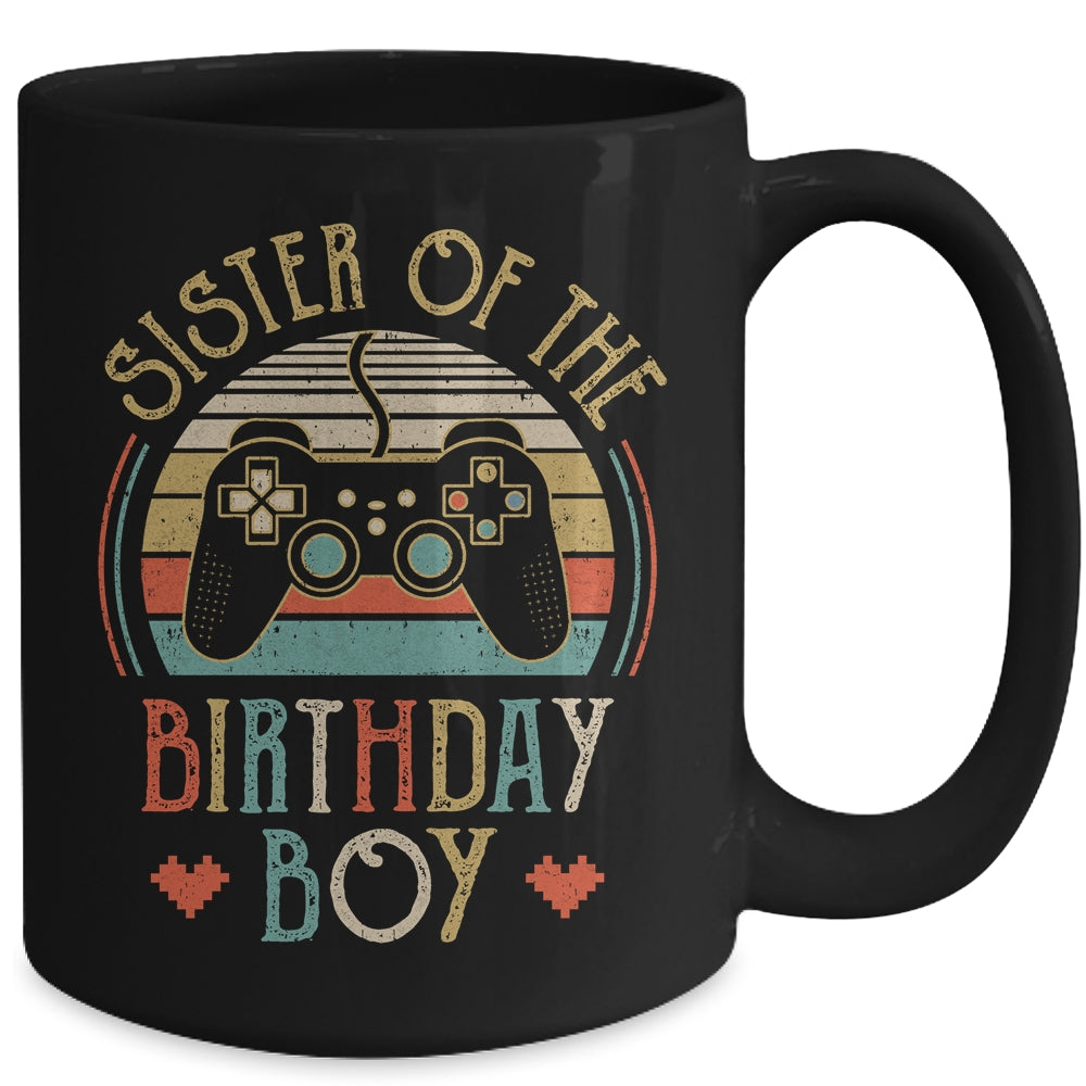 Sister Of The Birthday Boy Vintage Matching Gamer Birthday Mug | siriusteestore