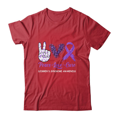 Sjogren's Syndrome Awareness Peace Love Cure Leopard Shirt & Hoodie | siriusteestore